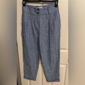 Boden | Chambray Blue Linen Crop Pants‎ Sz 6